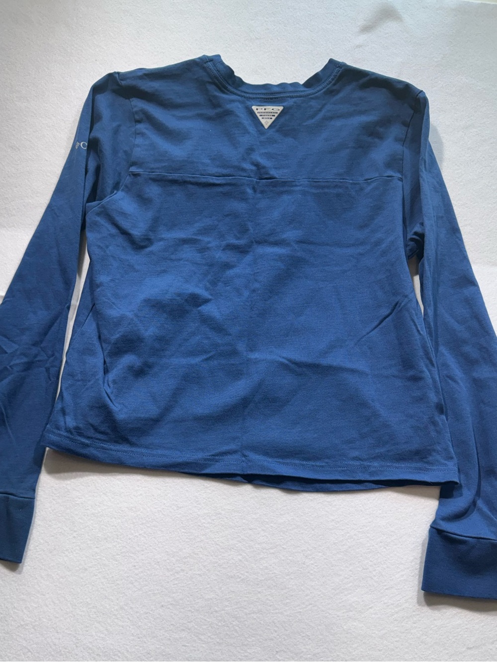 Columbia Women's Long-Sleeve Tee in Royal Blue with Pink Accent - Picture 3 of 4